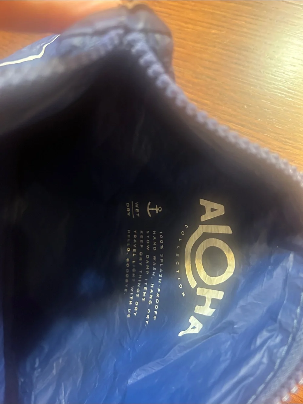 ALOHA Collection Navy Stripe Wet Dry Pouch Small Cosmetic Bag